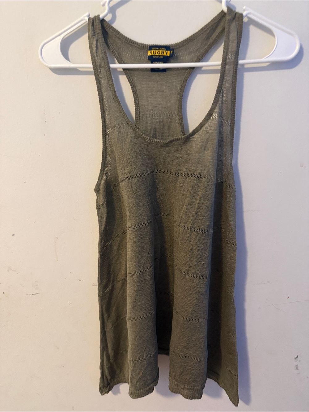 Rugby Ralph Lauren Olive Knit Racerback Tank